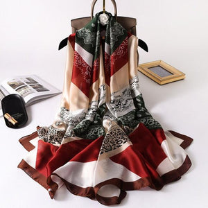 New Brand Designer Luxury  Winter Long Silk Scarf Shawls Wraps Print Cotton Scarf Stylish Head Wraps Scarves Hijabs Neck Scarves Lady Hijab For Female