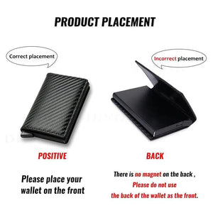New Carbon Fiber Card Holder Wallets Luxury Men  Black Magic Leather Cool Slim Mini Wallet Small Money Bag Male Purses Magnet Closure Wallet