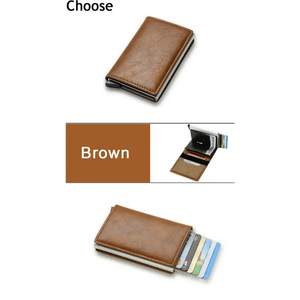 New Carbon Fiber Card Holder Wallets Luxury Men  Black Magic Leather Cool Slim Mini Wallet Small Money Bag Male Purses Magnet Closure Wallet