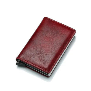 New Carbon Fiber Card Holder Wallets Luxury Men  Black Magic Leather Cool Slim Mini Wallet Small Money Bag Male Purses Magnet Closure Wallet