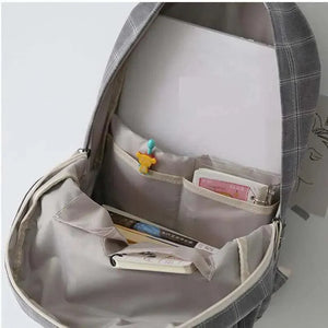 New Casual School Bag For Women And Girls Stylish Backpack Striped Book Packbags for Teenage