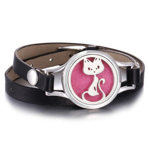 New Charming Bracelet Aromatherapy Essential Oil Diffuser Locket Bracelets Adjustable Genuine Leather Wrap Essential Oil Diffuser Bracelet Valentine's Day Present Aromatherapy For Women