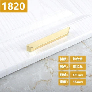 New Chinese Golden Cupboard Door Drawer Concealed Buckle Handle Wardrobe Zinc Alloy Hardware Handle Kitchen Cupboard Hardware Modern Style Furniture Door Pulls