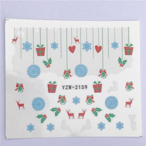 New Christmas Water Decal Nail Art Nail sticker New Year Slider Tattoo Full Cover Santa Claus Snowman Designs Xmas Decals 3D Wave Design Decoration for Women Girls Tape Nail Art Stickers Decal Decoration  Nail Art Accessories Decoration Decal