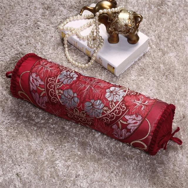 New Classical Luxury Cylindrical Cotton And Linen Pillow Roll Cushion Sofa Throw Polyester Cotton Linen Pillowcase Sofa Cushion Cover Backrest Home Chair Modern Colorful Design 15X50CM