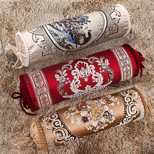 New Classical Luxury Cylindrical Cotton And Linen Pillow Roll Cushion Sofa Throw Polyester Cotton Linen Pillowcase Sofa Cushion Cover Backrest Home Chair Modern Colorful Design 15X50CM