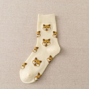 New Cute Cartoon Dog Middle Tube Socks Creative Female Socks Warm Socks Teddy Pomeranian Cotton Socks Stylish Unisex Short Ankle Socks For Men And Women