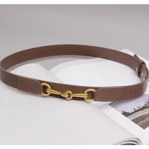 Simple Black Plain Leather Belt For Women Classic Thin Skinny Waistbands Casual Women Dress Belts