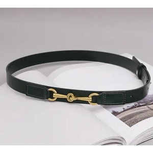 Simple Black Plain Leather Belt For Women Classic Thin Skinny Waistbands Casual Women Dress Belts