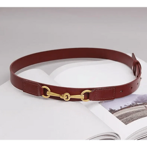 Simple Black Plain Leather Belt For Women Classic Thin Skinny Waistbands Casual Women Dress Belts