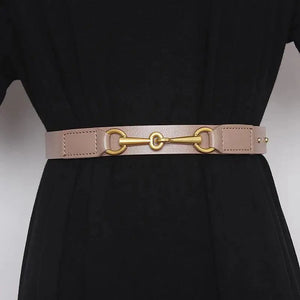 Simple Black Plain Leather Belt For Women Classic Thin Skinny Waistbands Casual Women Dress Belts