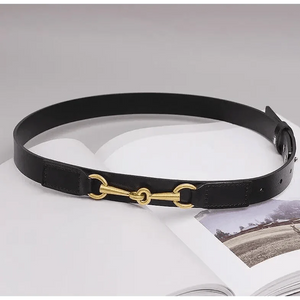 Simple Black Plain Leather Belt For Women Classic Thin Skinny Waistbands Casual Women Dress Belts
