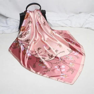 New Elegance Fashionable Scarves for Women Shawl Print Silk Satin Hijab Scarf Female Bandana 90*90cm Luxury Square Shawls Scarfs For Ladies