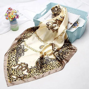 New Elegance Fashionable Scarves for Women Shawl Print Silk Satin Hijab Scarf Female Bandana 90*90cm Luxury Square Shawls Scarfs For Ladies
