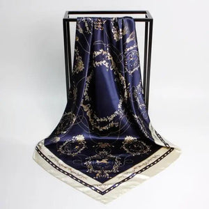 New Elegance Fashionable Scarves for Women Shawl Print Silk Satin Hijab Scarf Female Bandana 90*90cm Luxury Square Shawls Scarfs For Ladies