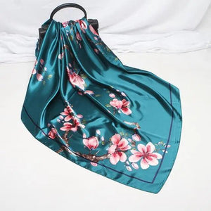 New Elegance Fashionable Scarves for Women Shawl Print Silk Satin Hijab Scarf Female Bandana 90*90cm Luxury Square Shawls Scarfs For Ladies