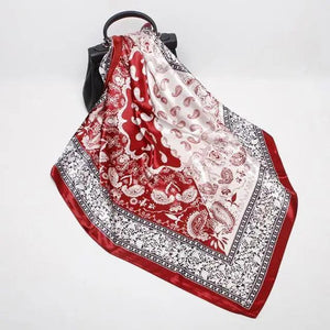 New Elegance Fashionable Scarves for Women Shawl Print Silk Satin Hijab Scarf Female Bandana 90*90cm Luxury Square Shawls Scarfs For Ladies