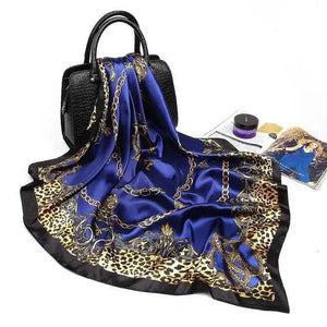 New Elegance Fashionable Scarves for Women Shawl Print Silk Satin Hijab Scarf Female Bandana 90*90cm Luxury Square Shawls Scarfs For Ladies