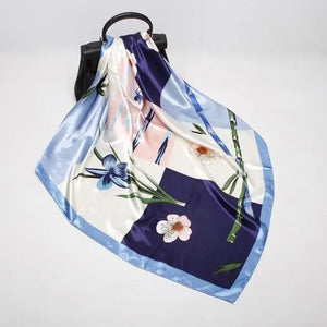 New Elegance Fashionable Scarves for Women Shawl Print Silk Satin Hijab Scarf Female Bandana 90*90cm Luxury Square Shawls Scarfs For Ladies