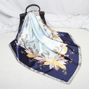 New Elegance Fashionable Scarves for Women Shawl Print Silk Satin Hijab Scarf Female Bandana 90*90cm Luxury Square Shawls Scarfs For Ladies