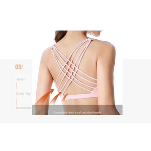 New Elegance Fitness Sports Bra for Women Push Up Wirefree Padded Crisscross Strappy Running Gym Training Workout Yoga Underwear Crop Tops