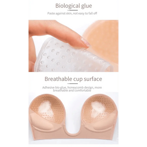 New Elegance Invisible Push Up Bra Strapless Bras Dress Wedding Party Sticky Self-adhesive Silicone Brassiere Breathable Deep U Bra Underwear