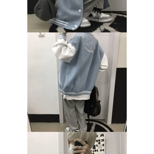 New Elegance Spring Autumn Coat Baseball Bomber Jacket Loose Letter R Men Women Couples Tops Plus Size Jackets Streetwear