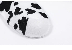 New Fashion Cow Print Cute Animals White Cartoon Socks Cute Happy Socks Unisex Fashion Socks Cow Style Breathable Socks For Men And Women