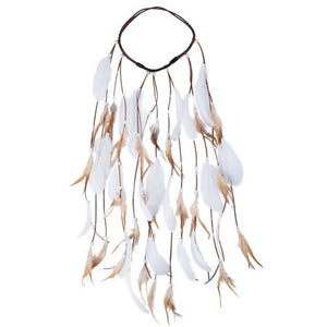 New Fashion Feather Rope Crown Hair Band Boho White Elastic Festival Headband for Women Fashion Female Gorgeous Hair Accessories For Women