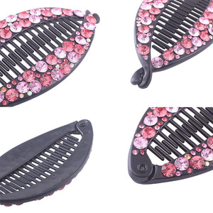 New Fashion Hair Clips Women Banana Barrettes Plastic Color Rhinestone Hair Claws Pins Clamps for Girls Ponytail Mohawk Bun Maker Accessories For Curly Hair Women