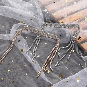 New Fashion Rhinestone Tassel Hair Barrettes For Women Hair Clips Golden Sliver Hairpin Female Hairgrips Wedding Hair Accessories for Brides and Bridesmaids