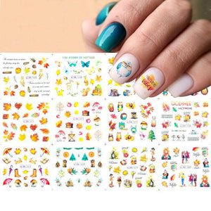 New Geometric Letter Nail Sticker Water Slider Winter Decal Christmas New Year Gift Nail Slider Temporary Tattoos Women Nail Art Stickers Water Transfer Decals Design Nail Art Supplies Manicure Acrylic Nail Foil Stencils Decorations