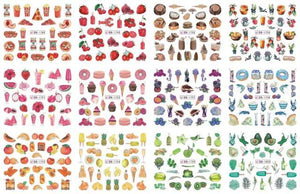 New Geometric Letter Nail Sticker Water Slider Winter Decal Christmas New Year Gift Nail Slider Temporary Tattoos Women Nail Art Stickers Water Transfer Decals Design Nail Art Supplies Manicure Acrylic Nail Foil Stencils Decorations
