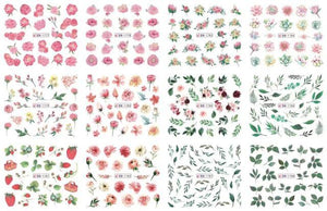 New Geometric Letter Nail Sticker Water Slider Winter Decal Christmas New Year Gift Nail Slider Temporary Tattoos Women Nail Art Stickers Water Transfer Decals Design Nail Art Supplies Manicure Acrylic Nail Foil Stencils Decorations