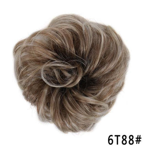 New Girl's Synthetic Chignon Red Pink Purple Blue Green Curly Messy Bun Kids Donut Roller Hair Bun Heat Resistant Fake Hair Wigs For Black Women Cosplay Wigs For Women