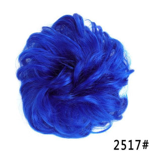 New Girl's Synthetic Chignon Red Pink Purple Blue Green Curly Messy Bun Kids Donut Roller Hair Bun Heat Resistant Fake Hair Wigs For Black Women Cosplay Wigs For Women