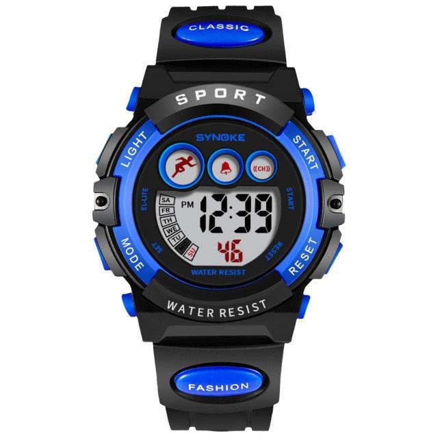 New Girls Boys Watch Waterproof 50M Electronic Watches Luminous Dial Fashion Sports Waterproof Casual Electronic Analog Quartz 7 Colorful Led Watches With Alarm Stopwatch Silicone Band Luminous Wristatches