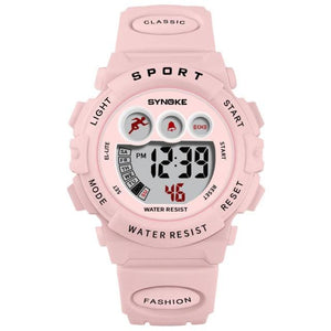 New Girls Boys Watch Waterproof 50M Electronic Watches Luminous Dial Fashion Sports Waterproof Casual Electronic Analog Quartz 7 Colorful Led Watches With Alarm Stopwatch Silicone Band Luminous Wristatches