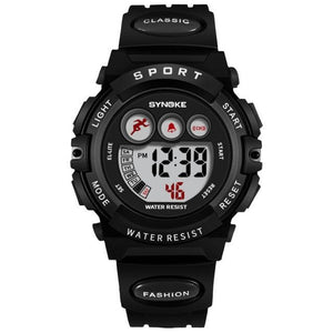 New Girls Boys Watch Waterproof 50M Electronic Watches Luminous Dial Fashion Sports Waterproof Casual Electronic Analog Quartz 7 Colorful Led Watches With Alarm Stopwatch Silicone Band Luminous Wristatches