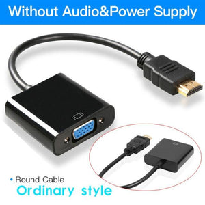 New HDMI To VGA Adapter Digital To Analog Video Audio Converter Cable Gold-Plated HDMI To VGA Adapter Black Design 1080p For Laptop TV Projector Gaming