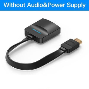 New HDMI To VGA Adapter Digital To Analog Video Audio Converter Cable Gold-Plated HDMI To VGA Adapter Black Design 1080p For Laptop TV Projector Gaming