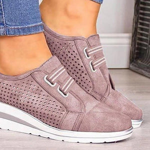 New High Heel Casual Womens Sneakers Breathable Height Increasing Shoes Air Cushion Comfortable Sneakers Women's Vulcanize Leather Shoes Luxury Walking Women Outdoor Shoes