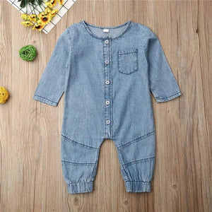 New Infant Kid Baby Girl Boy Clothes Soft Denim Romper Play suit Jumpsuit Outfits 0-24M