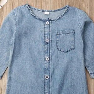 New Infant Kid Baby Girl Boy Clothes Soft Denim Romper Play suit Jumpsuit Outfits 0-24M