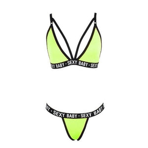 New  Letter Three-Point Suit Women's Sports Underwear Set Skinny Backless Underwear Bikini Swimsuit For Women Two Piece Swimwear Bathing Suit Beachwear Set Thong Bikini