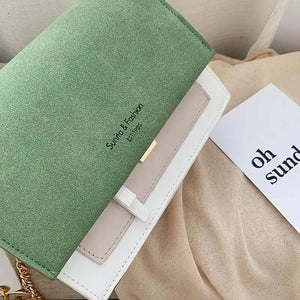 New Look Contrast Color Scrub Leather Crossbody Bags For Women And Girls Simple Chain Shoulder Bag , Purses And Handbags For Ladies