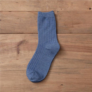 New Loose Solid Colors High School Girls Cute Socks Needles Knitting Cotton Scrunch Socks For Women