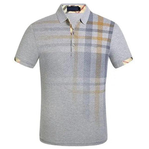 New Men's Polo Shirt Men Soft Cotton Short Sleeve Shirt Nice Plus Size Modern Polo Shirt for Men Short Sleeve Slim Fit Summer Thin Shirt Men Polo Shirt Plaid Clothing