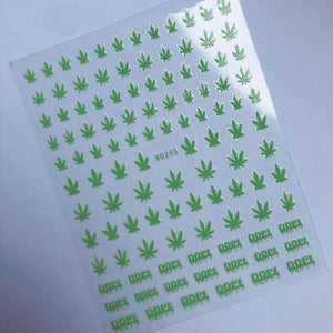 New Mixed Acrylic Stickers Manicure Decoration Weed Leaf Designs Nail Accessories Nail Art Decals Water Transfer Nail Decals Sticker For Pretty Girl Self-Adhesive Nail Decals Designer Nail Stickers for Acrylic