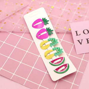 New Printed Cute Cartoon Fruit BB Clips Hairpins Girls Hair Accessories Children Headwear Baby Hair Clips Headdress Gorgeous Hair Accessories For Girls